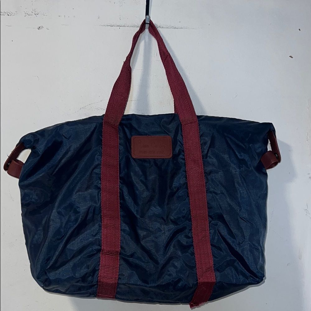 PIERRE CARDIN VINTAGE Navy Blue and Maroon Duffel Weekender Bag